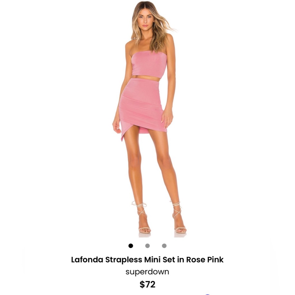 Lafonda Strapless Mini Set in Rose Pink